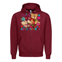 Burgundy i teach sweethearts Zipper Hoodie - NancyCooperArtShop
