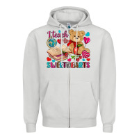 Dove Grey i teach sweethearts Zipper Hoodie - NancyCooperArtShop