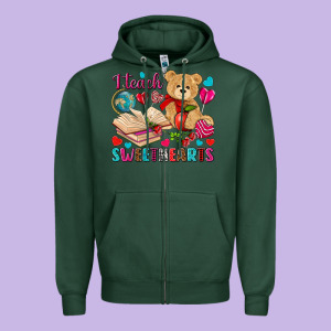 I Teach Sweethearts Zipper Hoodie Designed By Nancycooperartshop