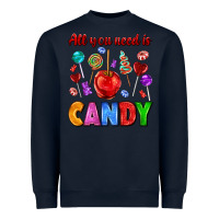 Navy all you need is candy Heavyweight Sweatshirt - AdoDesignShop