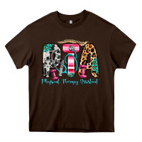 Chocolate Brown pta physical therapy assistant Heavy Core Tee - Zillion Design Studio
