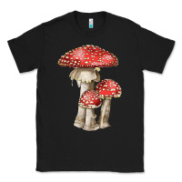 Black Autumn Mushroom Illustrations Classic Tee - LillyAllenDesigns