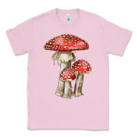 Bubblegum Pink Autumn Mushroom Illustrations Classic Tee - LillyAllenDesigns