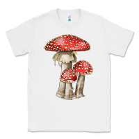White Autumn Mushroom Illustrations Classic Tee - LillyAllenDesigns