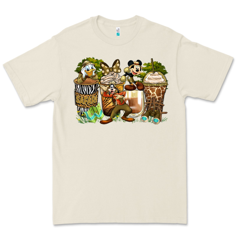 Safari Cartoon Characters Coffee Cups Premium Tee by Zillion Design Studio | Teevron