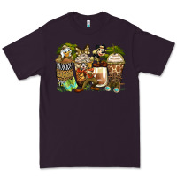 Plum safari cartoon characters coffee cups Premium Tee - Zillion Design Studio