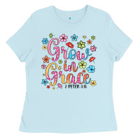 Baby Blue grow in grace Ladies Tee - texasbilliewilder