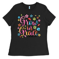 Black grow in grace Ladies Tee - texasbilliewilder