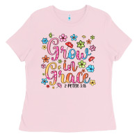 Bubblegum Pink grow in grace Ladies Tee - texasbilliewilder