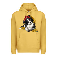 Antique Gold border collie with bandanna Premium Hoodie - texasbilliewilder