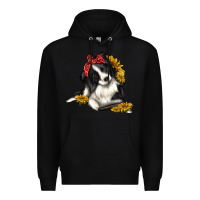 Black border collie with bandanna Premium Hoodie - texasbilliewilder