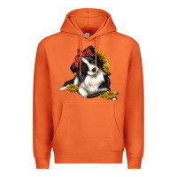 Carrot border collie with bandanna Premium Hoodie - texasbilliewilder