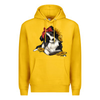 Lemon border collie with bandanna Premium Hoodie - texasbilliewilder