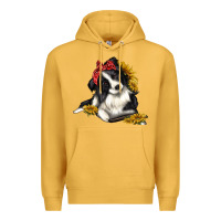 Mustard border collie with bandanna Premium Hoodie - texasbilliewilder