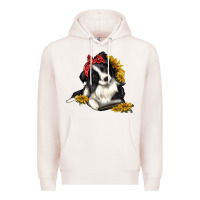 Pale Pink border collie with bandanna Premium Hoodie - texasbilliewilder