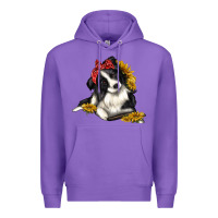Purple border collie with bandanna Premium Hoodie - texasbilliewilder