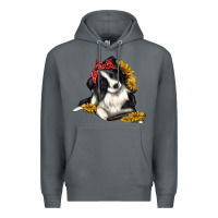 Rock border collie with bandanna Premium Hoodie - texasbilliewilder