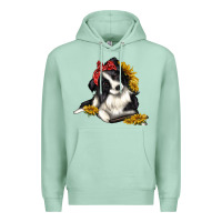 Seafoam border collie with bandanna Premium Hoodie - texasbilliewilder