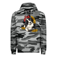Slate Camo border collie with bandanna Premium Hoodie - texasbilliewilder