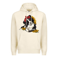 Tofu border collie with bandanna Premium Hoodie - texasbilliewilder