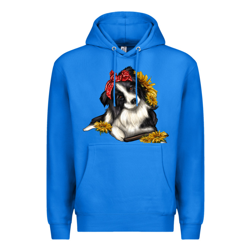 Border Collie With Bandanna Premium Hoodie by texasbilliewilder | Teevron