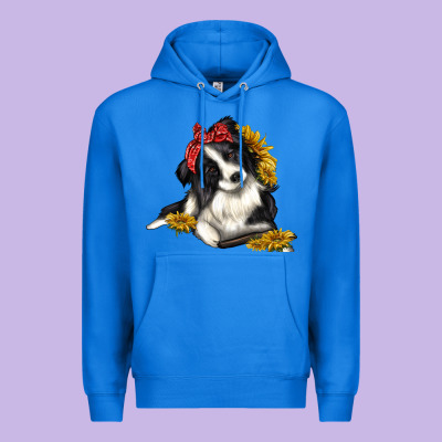 Border Collie With Bandanna Premium Hoodie Designed By Texasbilliewilder