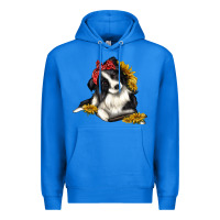 True Royal border collie with bandanna Premium Hoodie - texasbilliewilder