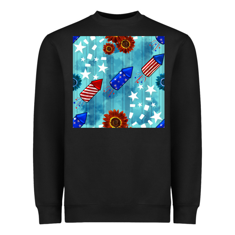 Patriotic Fireworks And Sunflower Heavyweight Sweatshirt by BundleAndBundleShop | Teevron