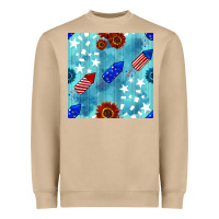 Mushroom patriotic fireworks and sunflower Heavyweight Sweatshirt - BundleAndBundleShop