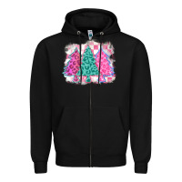 Black christmas leopard trees Zipper Hoodie - MaliasSmallBusiness
