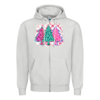 Dove Grey christmas leopard trees Zipper Hoodie - MaliasSmallBusiness