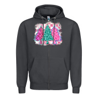 Smoke christmas leopard trees Zipper Hoodie - MaliasSmallBusiness