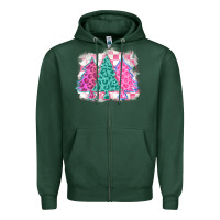 Sports Green christmas leopard trees Zipper Hoodie - MaliasSmallBusiness