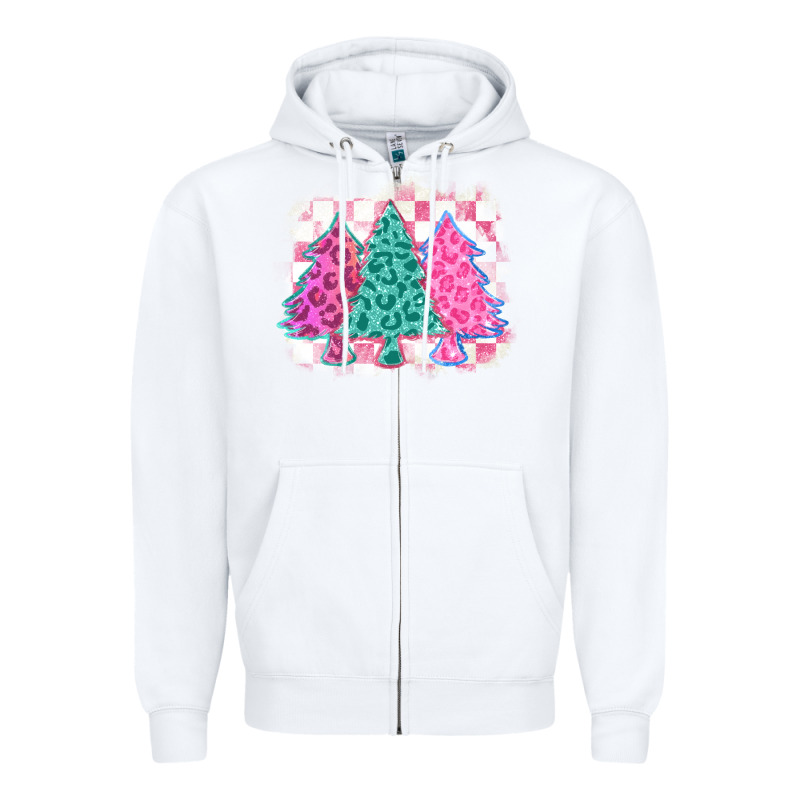 Christmas Leopard Trees Zipper Hoodie by MaliasSmallBusiness | Teevron