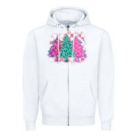 White christmas leopard trees Zipper Hoodie - MaliasSmallBusiness