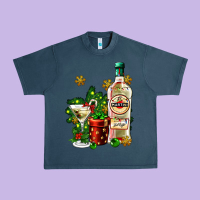 Cocrtail Martini And Gift And Snow Urban Heavy Tee Designed By Adodesignshop