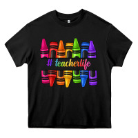 Black teacher life crayons Heavy Core Tee - texasbilliewilder