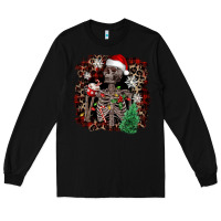 Black Skeleton with coffee cup Christmas Long Sleeve Tee - NancyCooperArtShop