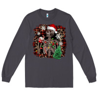 Smoke Skeleton with coffee cup Christmas Long Sleeve Tee - NancyCooperArtShop