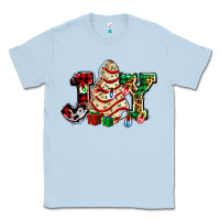 Dusty Blue joy with christmas tree cake ado Classic Tee - AdoDesignShop