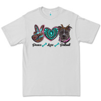 Dove Grey peace love pitbull Premium Tee - RanaPortraitStore
