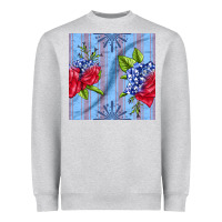 Heather Grey patriotic rose Heavyweight Sweatshirt - BundleAndBundleShop