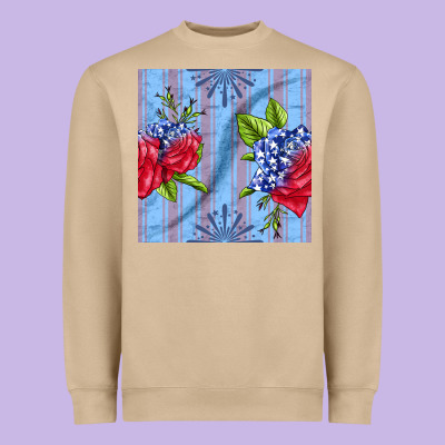 Patriotic Rose Heavyweight Sweatshirt Designed By Bundleandbundleshop