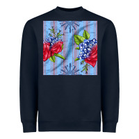 Navy patriotic rose Heavyweight Sweatshirt - BundleAndBundleShop
