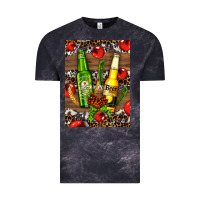Cloud Black beer bottles with wheat and barley Vintage Tee - AdoDesignShop