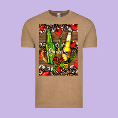 Beer Bottles With Wheat And Barley Vintage Tee Designed By Adodesignshop