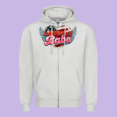 American Babe Zipper Hoodie Designed By Nancycooperartshop