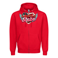 Red American babe Zipper Hoodie - NancyCooperArtShop