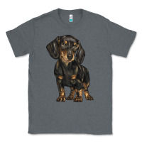 Charcoal Heather dachshund Classic Tee - BarkalooDesign