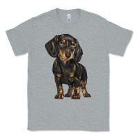 Heather Grey dachshund Classic Tee - BarkalooDesign